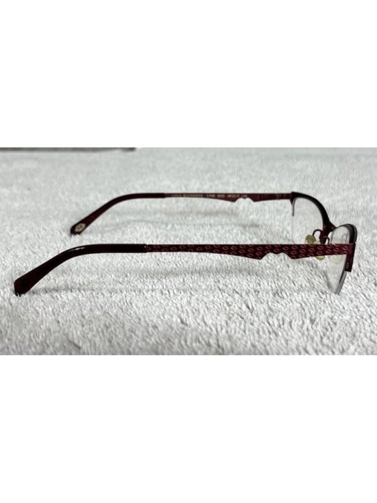 Lulu Guinness L740 Red Candy Lips Half-Rim Metal Eyeglasses Frames 49-17-135